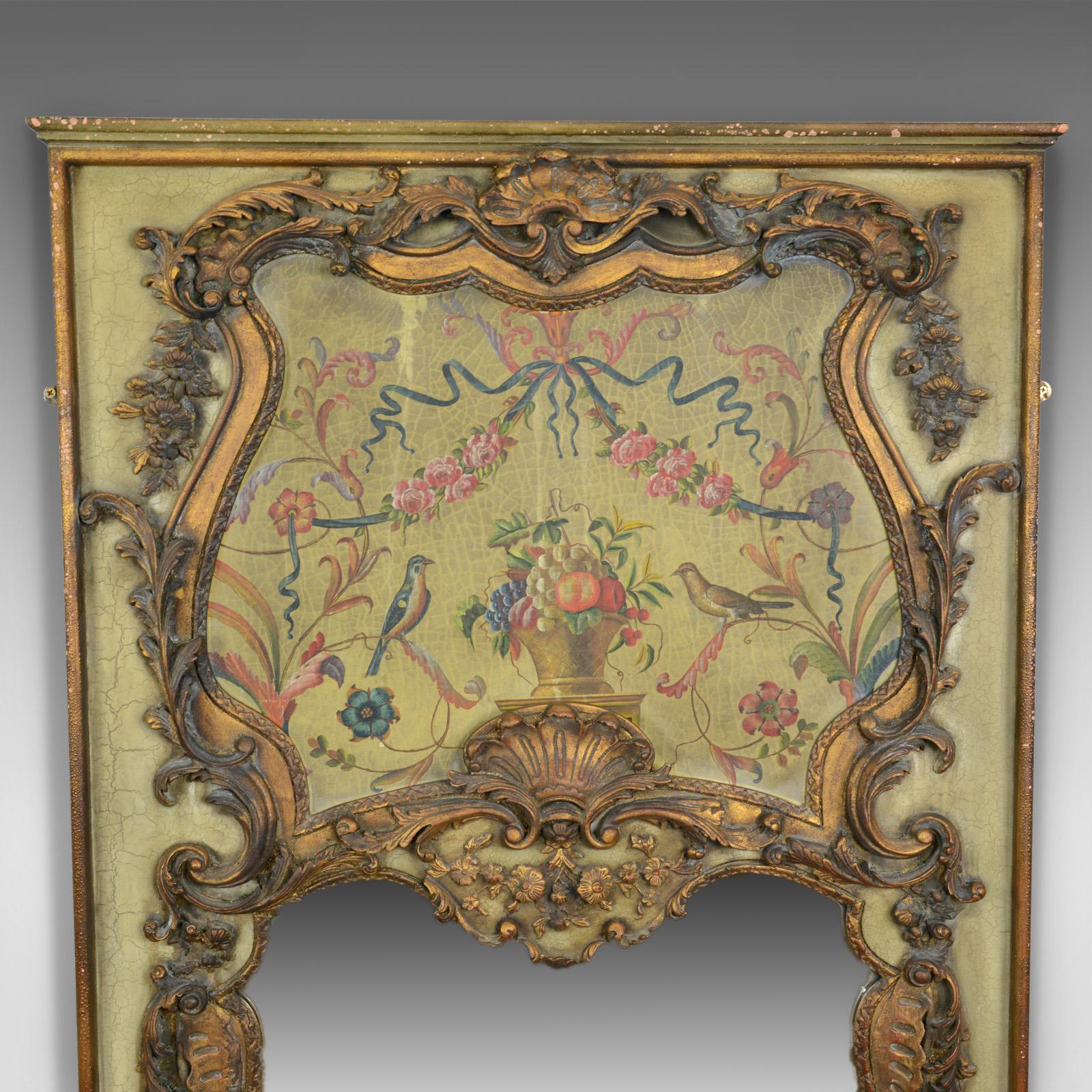 Large, French, Rococo Revival, Wall Mirror, Painted, Hall, Overmantel In Good Condition In Hele, Devon, GB