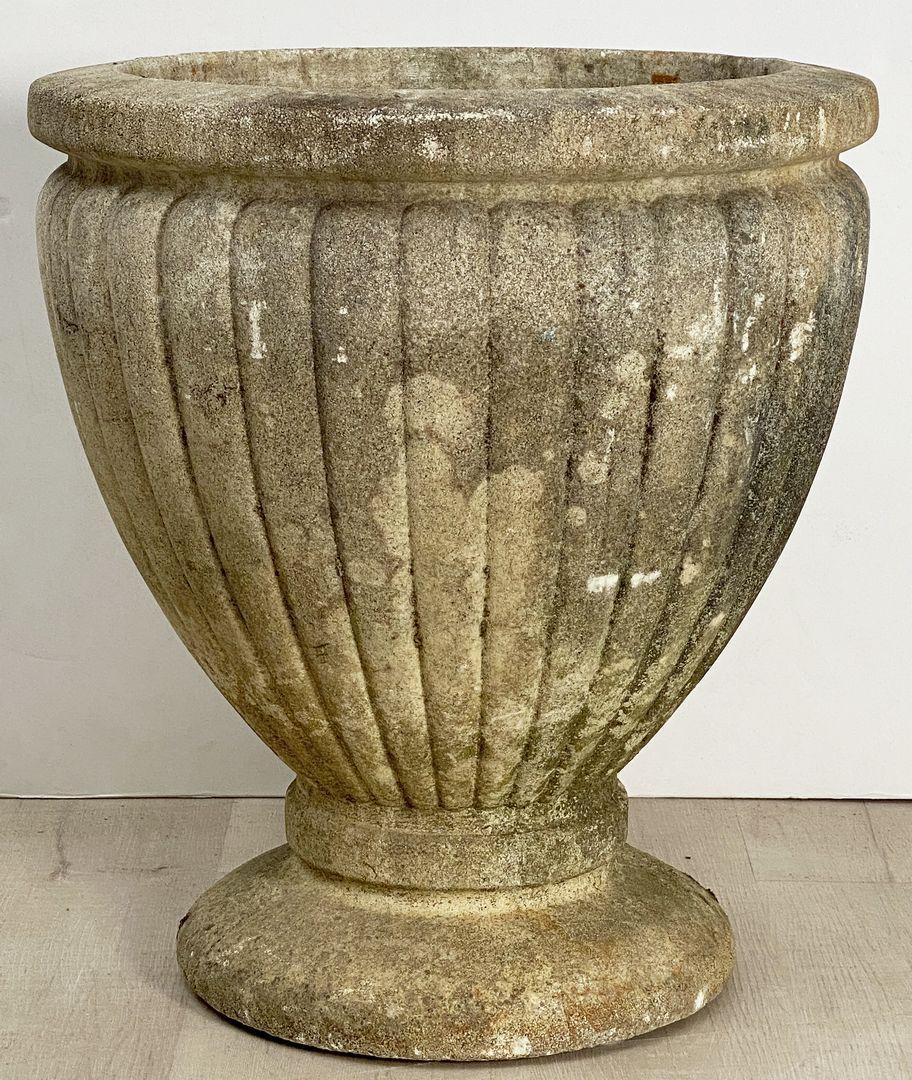 Large French Round Garden Stone Urn or Planter 11