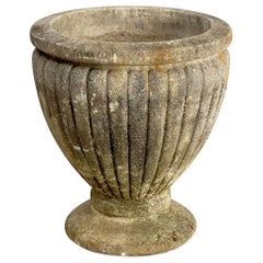 Large French Round Garden Stone Urn or Planter