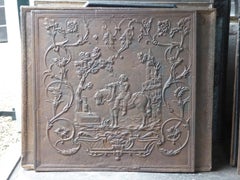 Large French 'Rural Scene' Fireback, 19th Century