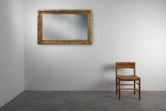 Large French Rustic Baroque Oak Wall Mirror, circa 1850