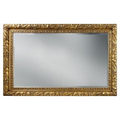 Large French Rustic Baroque Oak Wall Mirror, circa 1850