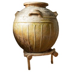 Antique  Large French Salt Glazed Urn