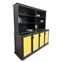 Large French School Cabinet in Black and Yellow, 1950s