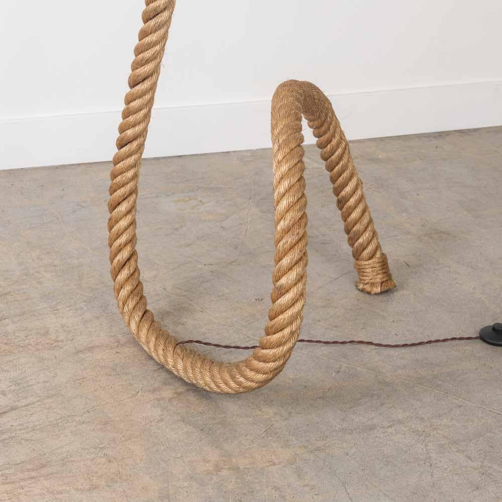 Large French Sculptural Rope Floor Lamp in the Style of Audoux-Minet For Sale 5