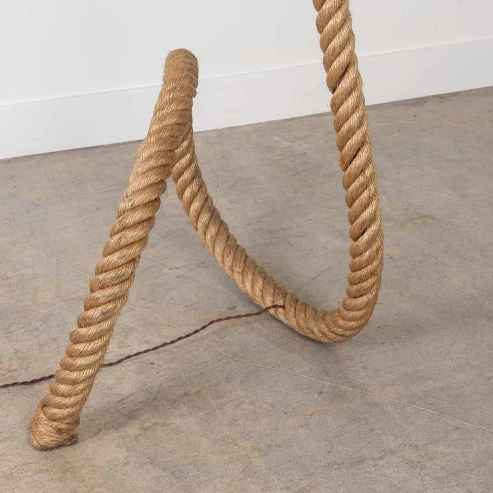 Large French Sculptural Rope Floor Lamp in the Style of Audoux-Minet For Sale 6