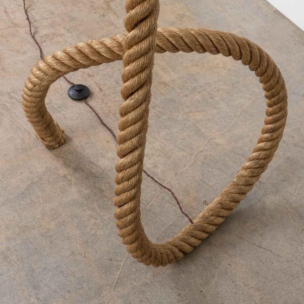 Large French Sculptural Rope Floor Lamp in the Style of Audoux-Minet For Sale 7