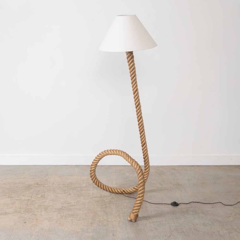 20th Century Large French Sculptural Rope Floor Lamp in the Style of Audoux-Minet For Sale