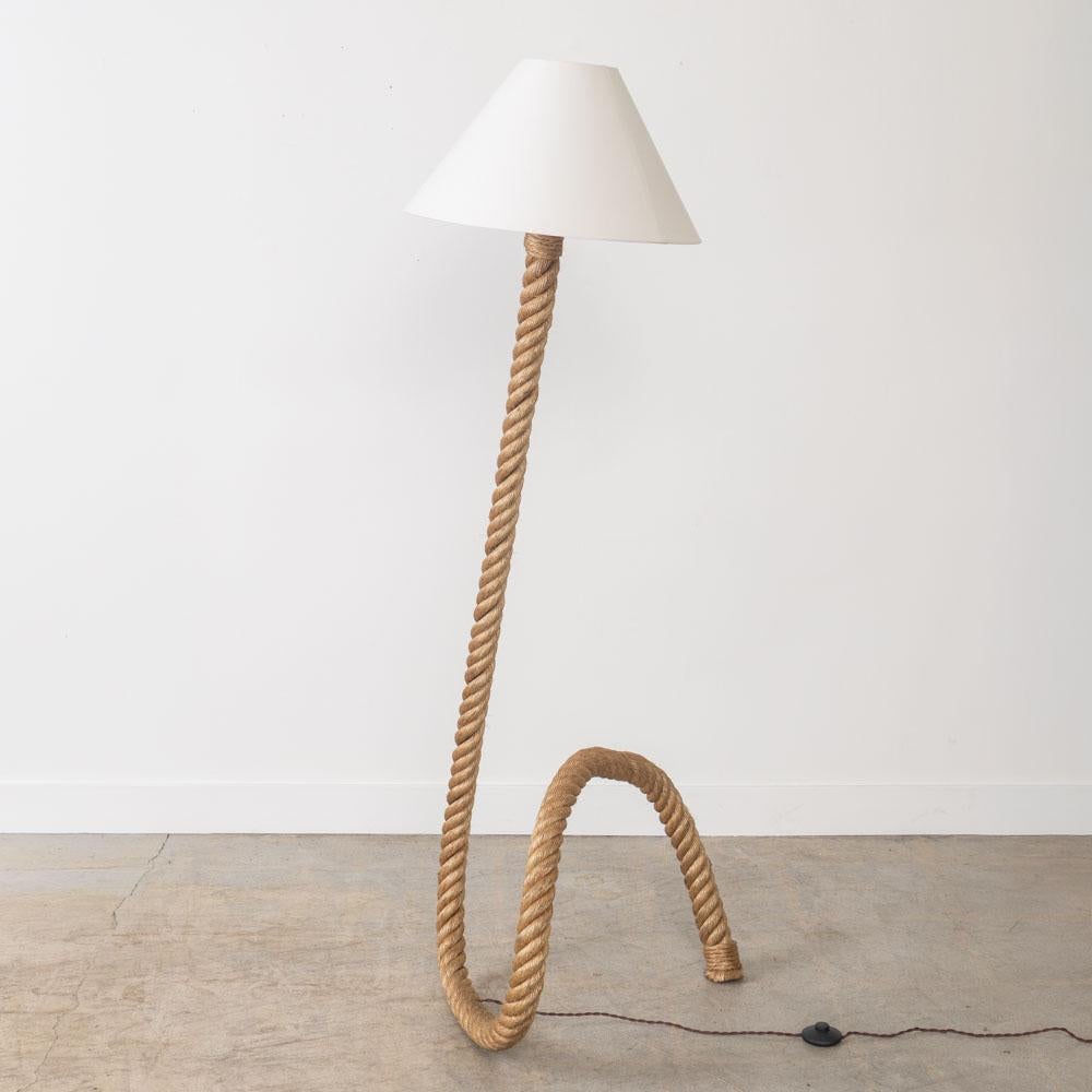 Metal Large French Sculptural Rope Floor Lamp in the Style of Audoux-Minet For Sale