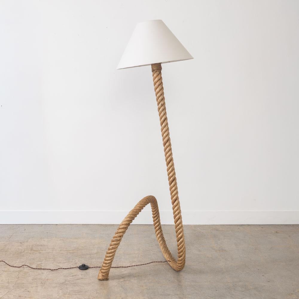 Large French Sculptural Rope Floor Lamp in the Style of Audoux-Minet For Sale 1