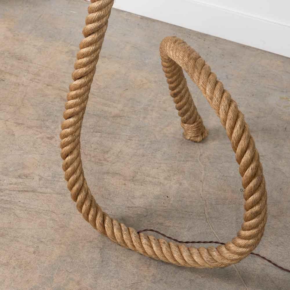 Large French Sculptural Rope Floor Lamp in the Style of Audoux-Minet For Sale 3