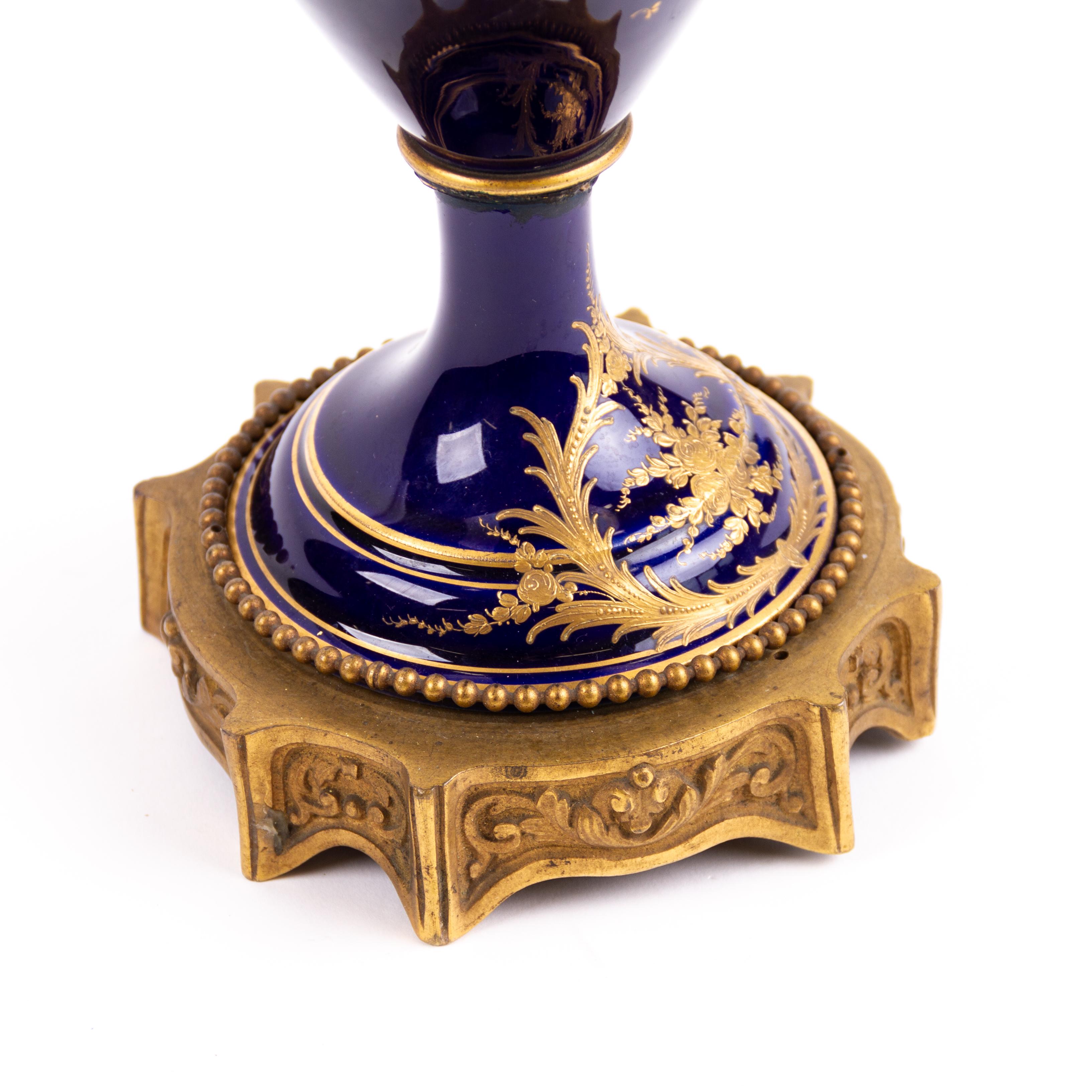 Large French Sevres Porcelain Ormolu Mounted Urn Vase 19th Century  4