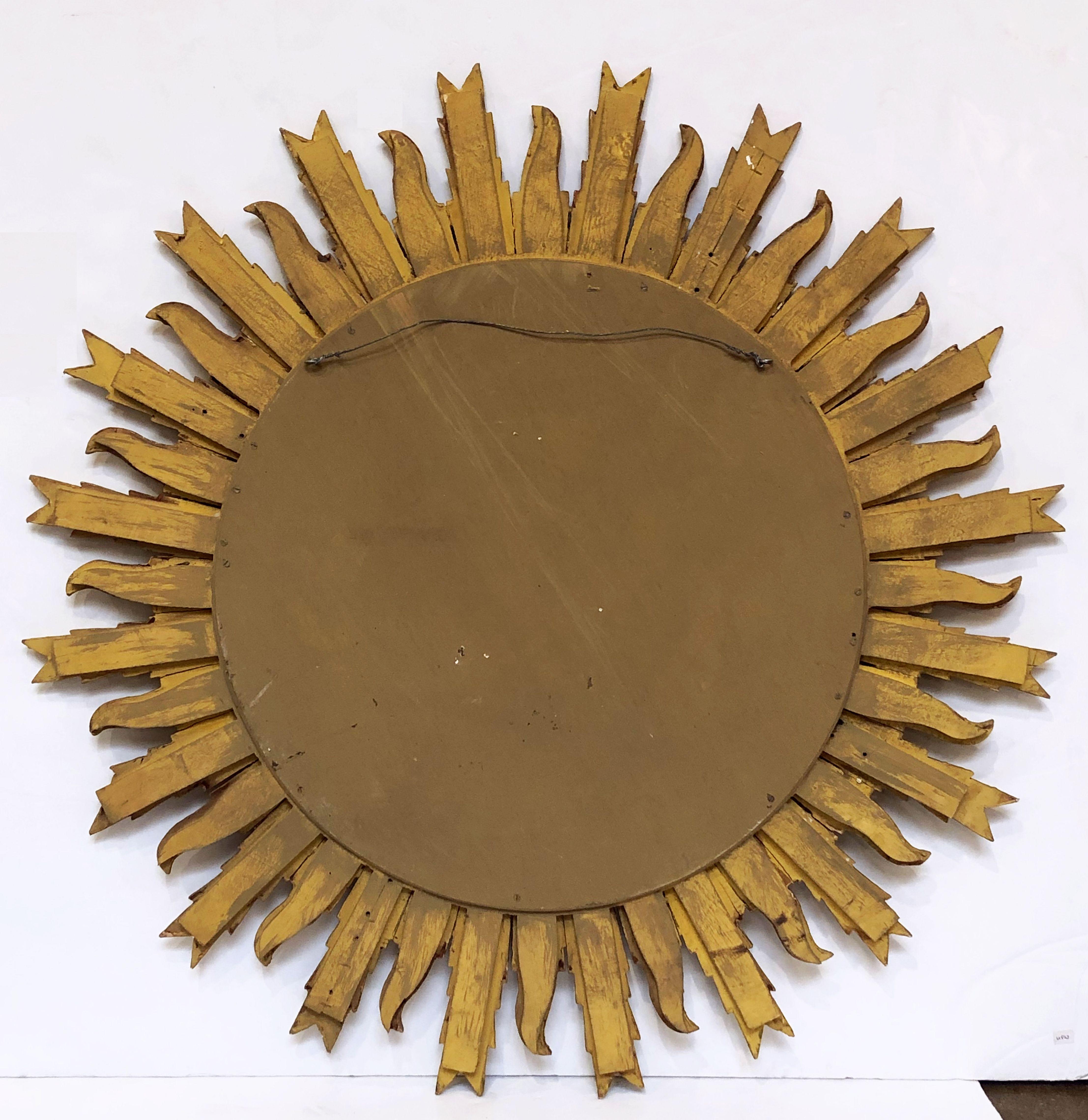 Large French Silver and Gilt Sunburst Mirror (Diameter 36) 9