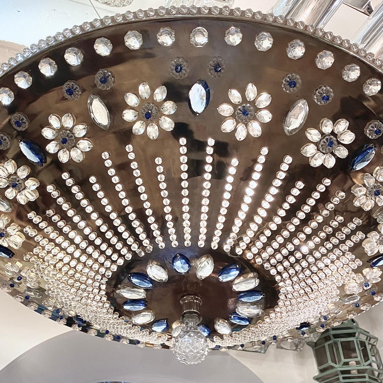 Metà XX secolo Grande lampada francese placcata in argento in vendita