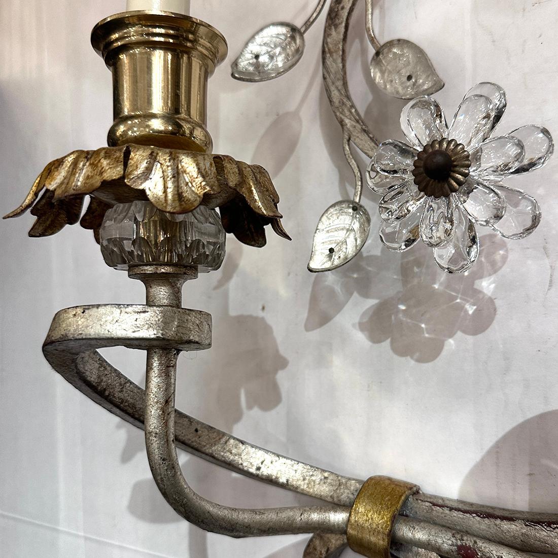 Metà XX secolo Grande applique francese in argento in vendita