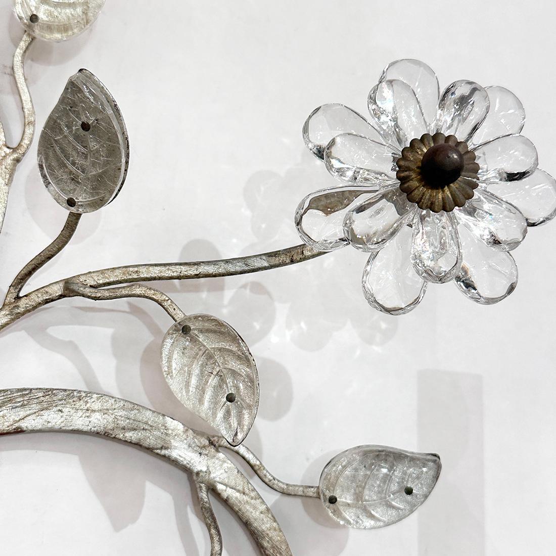 Cristallo Grande applique francese in argento in vendita