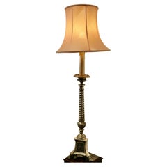 Large French Silvered Alter Lamp   