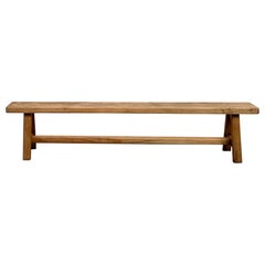 Large french solid elm farmhouse bench