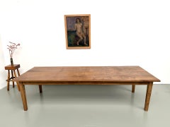Large French Solid Oak Farmhouse Table, 1950s – 300 cm