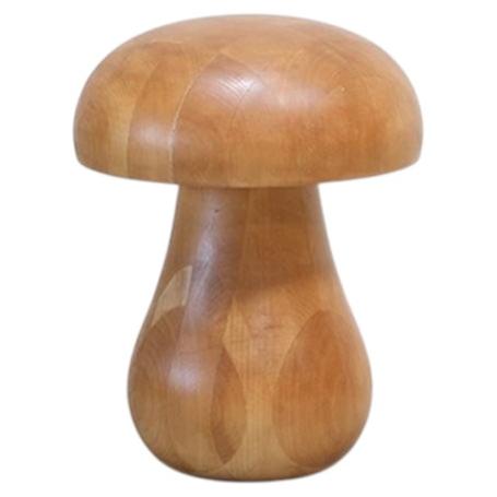 Large French Solid Oak Mushroom Sculpture c1970s