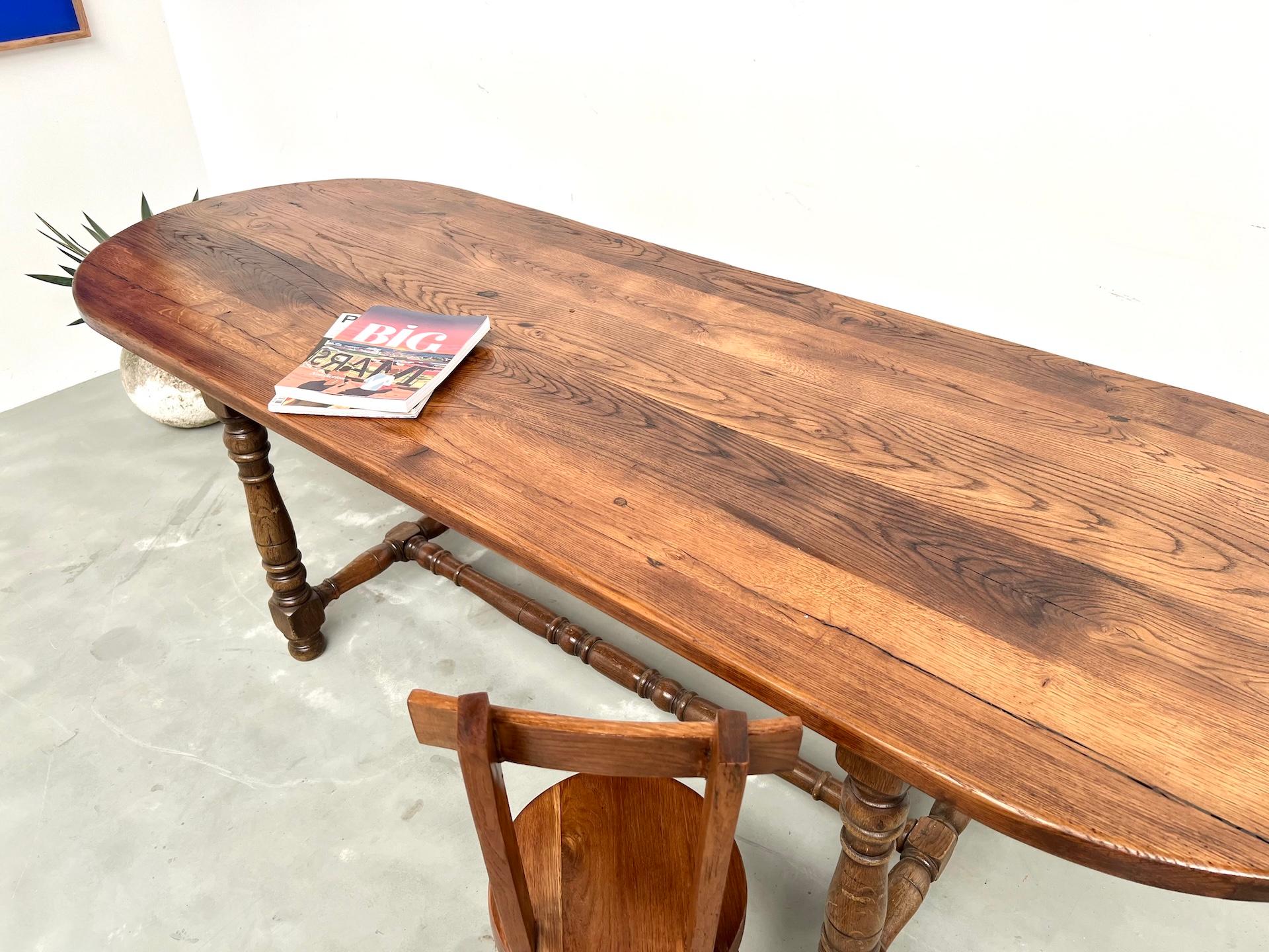 French Large french solid oak table – Circa 1900Large french solid oak table – Circa 19 For Sale