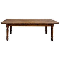 Grande table française en pin massif, vers 1950