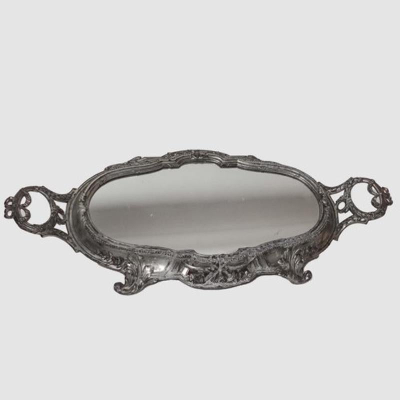 Late 19th Century Large French Spelter Mirrored Tray