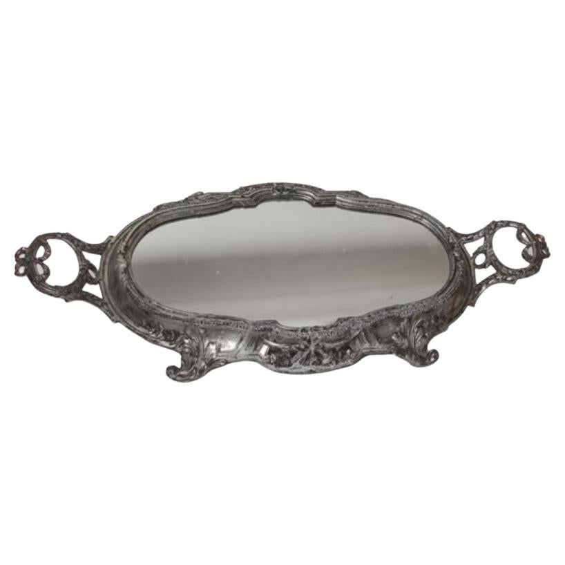 Large French Spelter Mirrored Tray