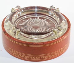 Large French Square Glass Ashtray, Bauhaus Style