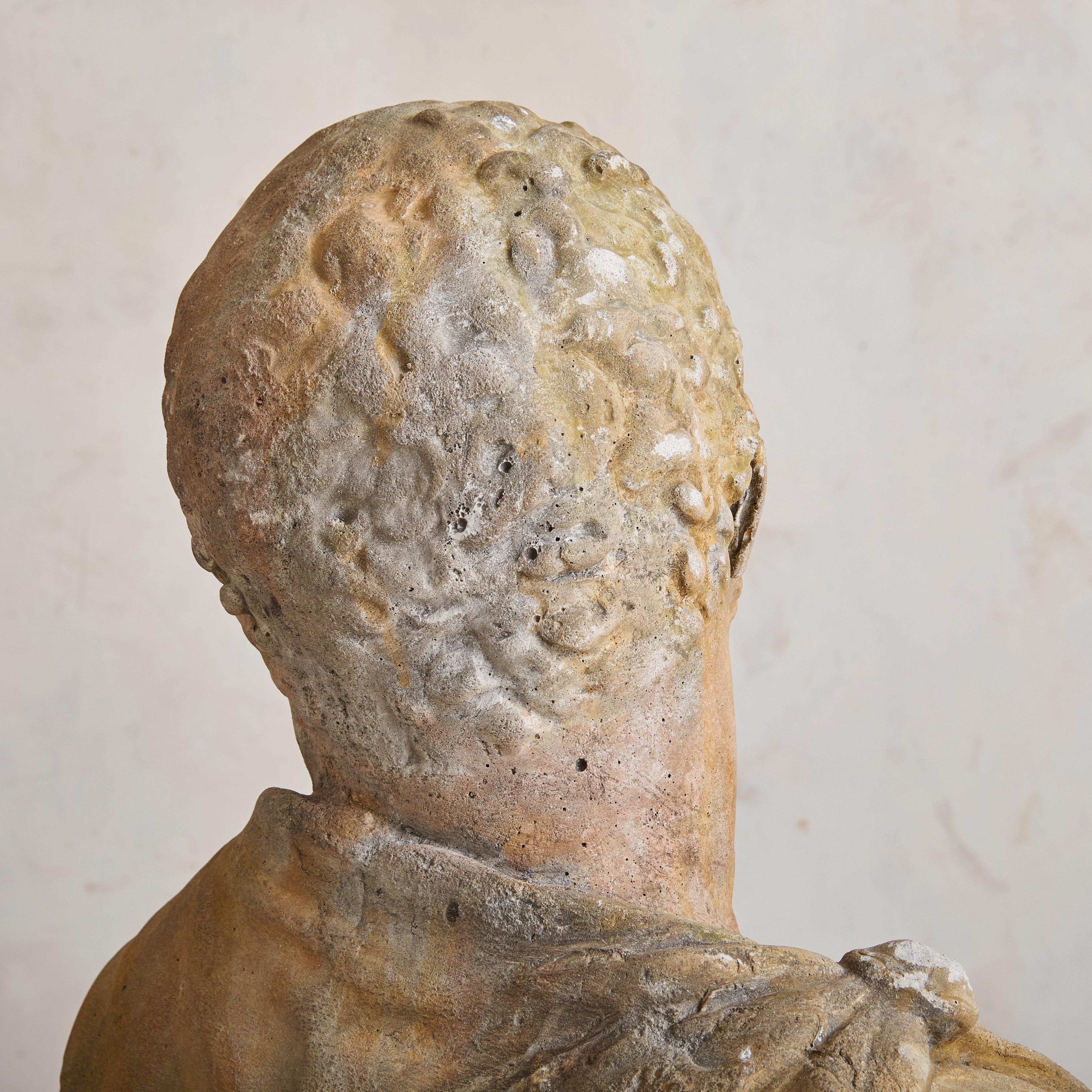 Pierre Grand buste d'empereur Caracalla en pierre française, années 1940 en vente