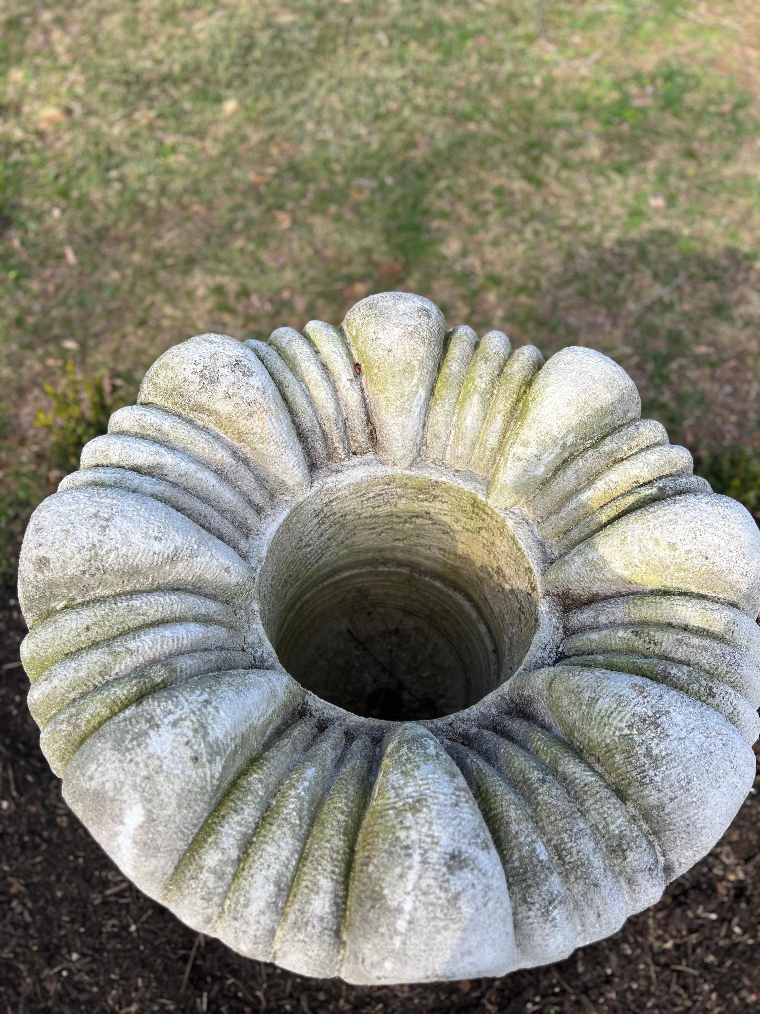 20th Century Large French Stone Garden Planter / Urn For Sale