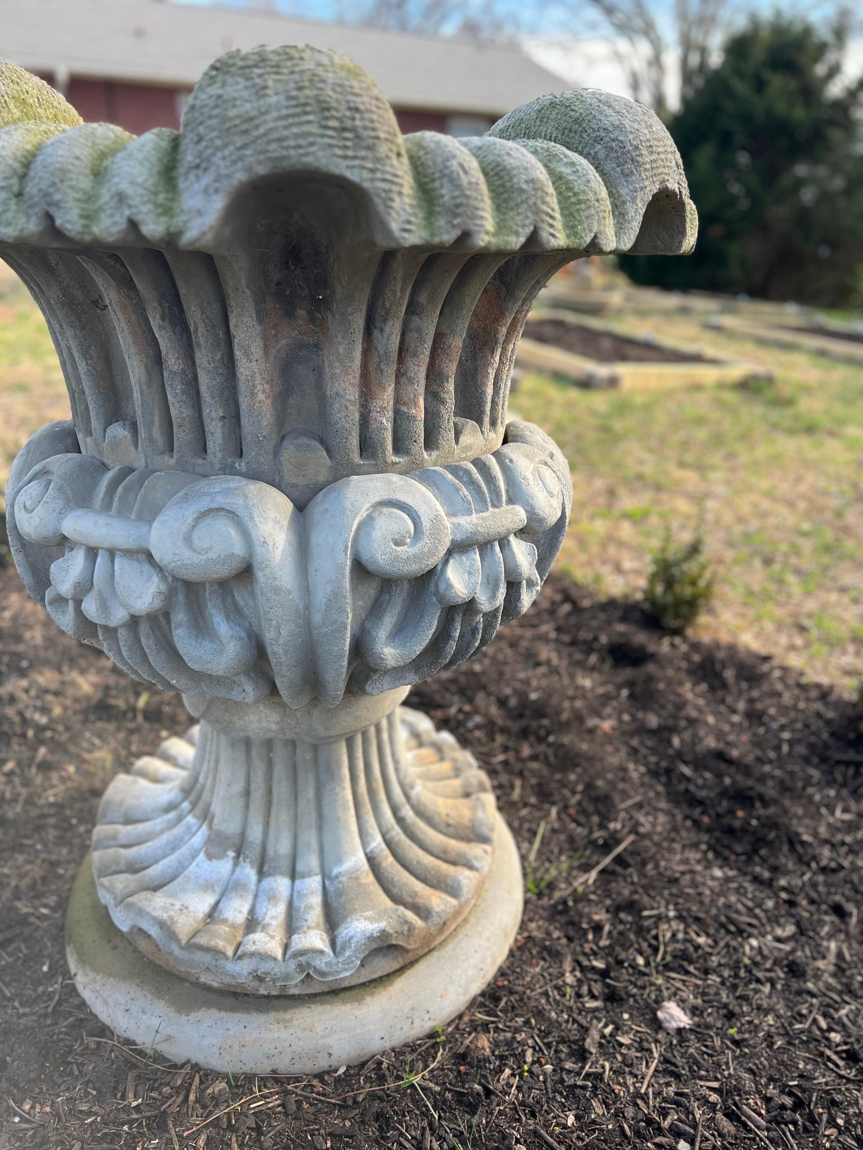 Cast Stone Large French Stone Garden Planter / Urn For Sale
