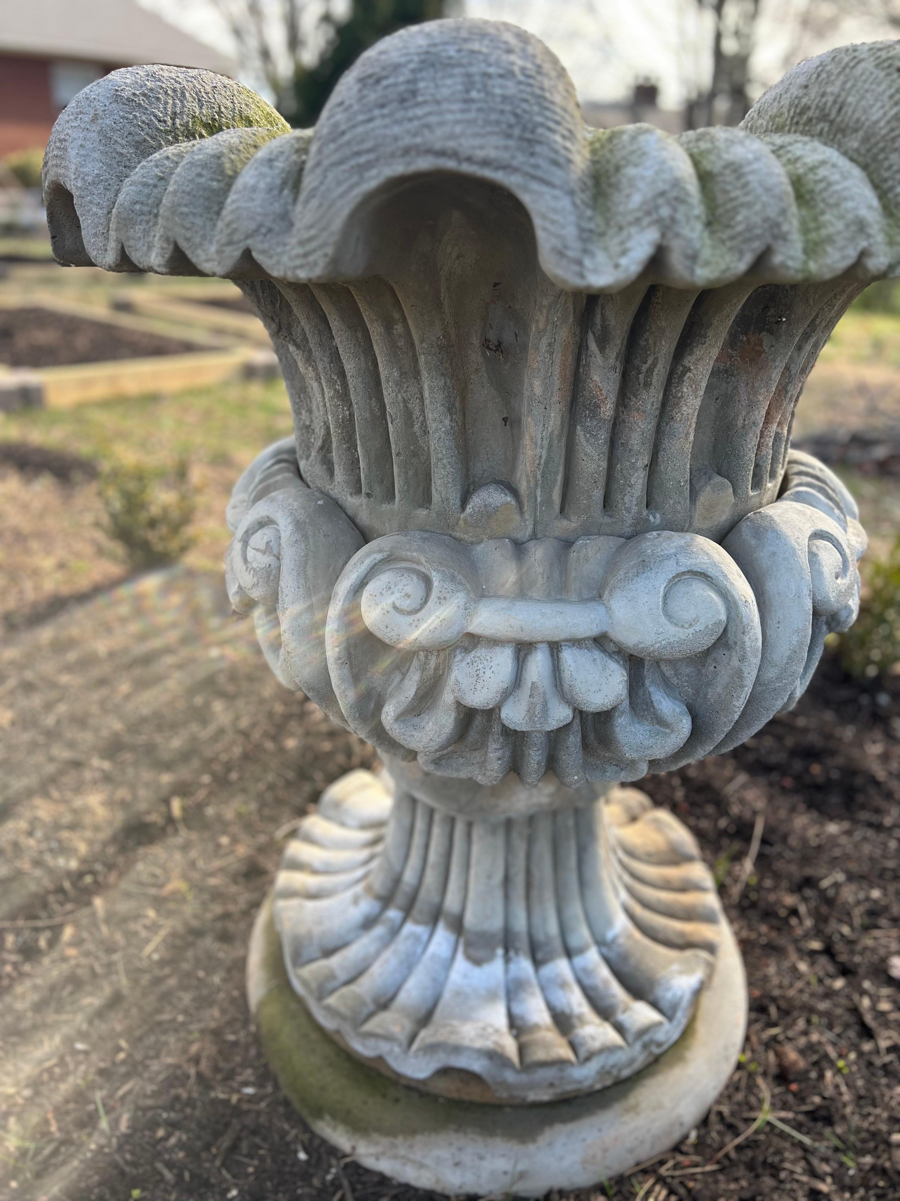 Large French Stone Garden Planter / Urn For Sale 1