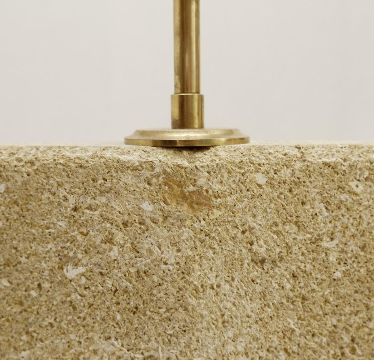 Large Mid-Century Modern French Stone Table Lamp, 1960s 1