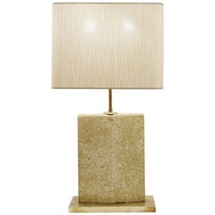 Large Mid-Century Modern French Stone Table Lamp, 1960s