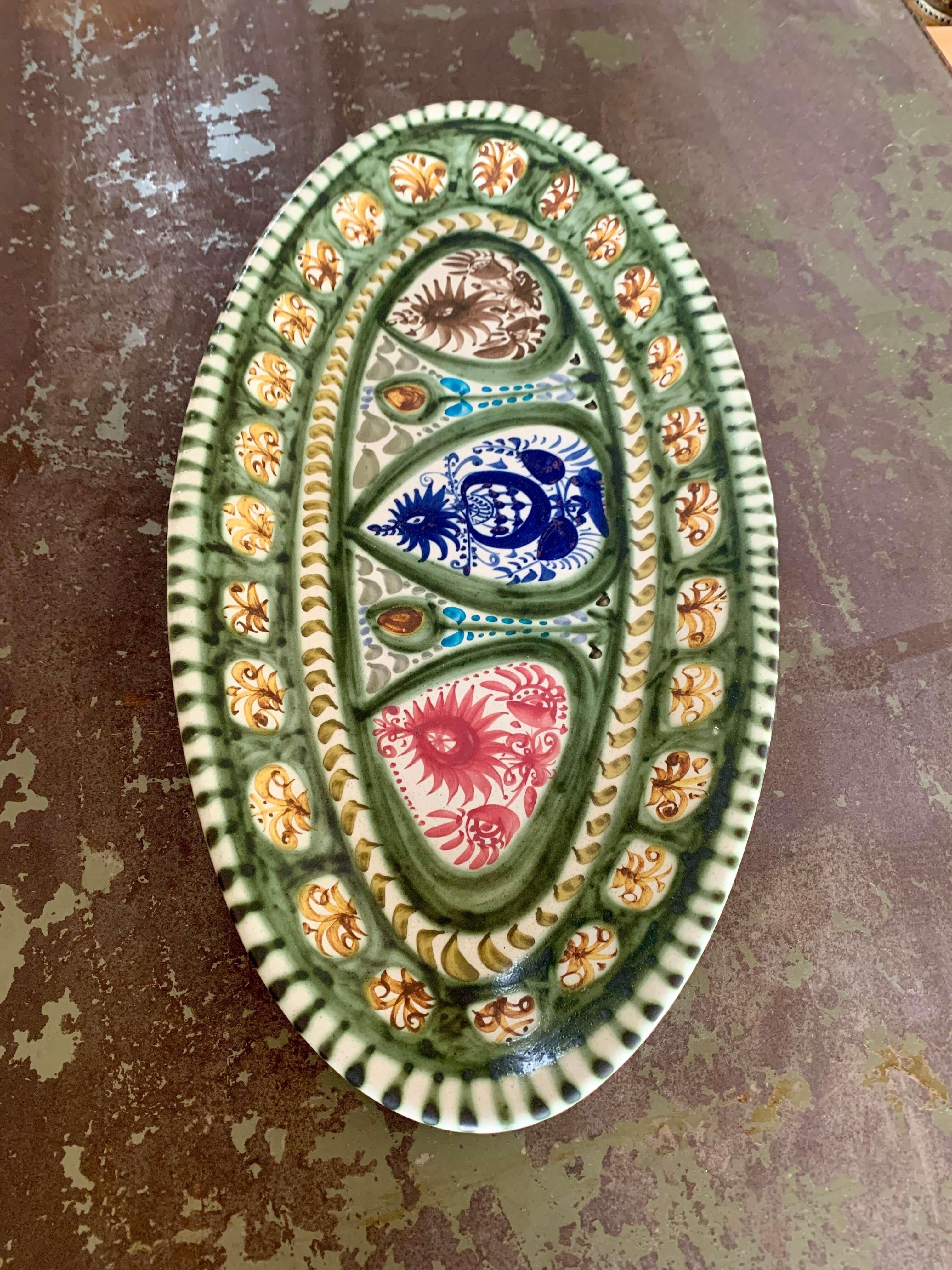 Français Grand bol en grès français, signé 1965 en vente