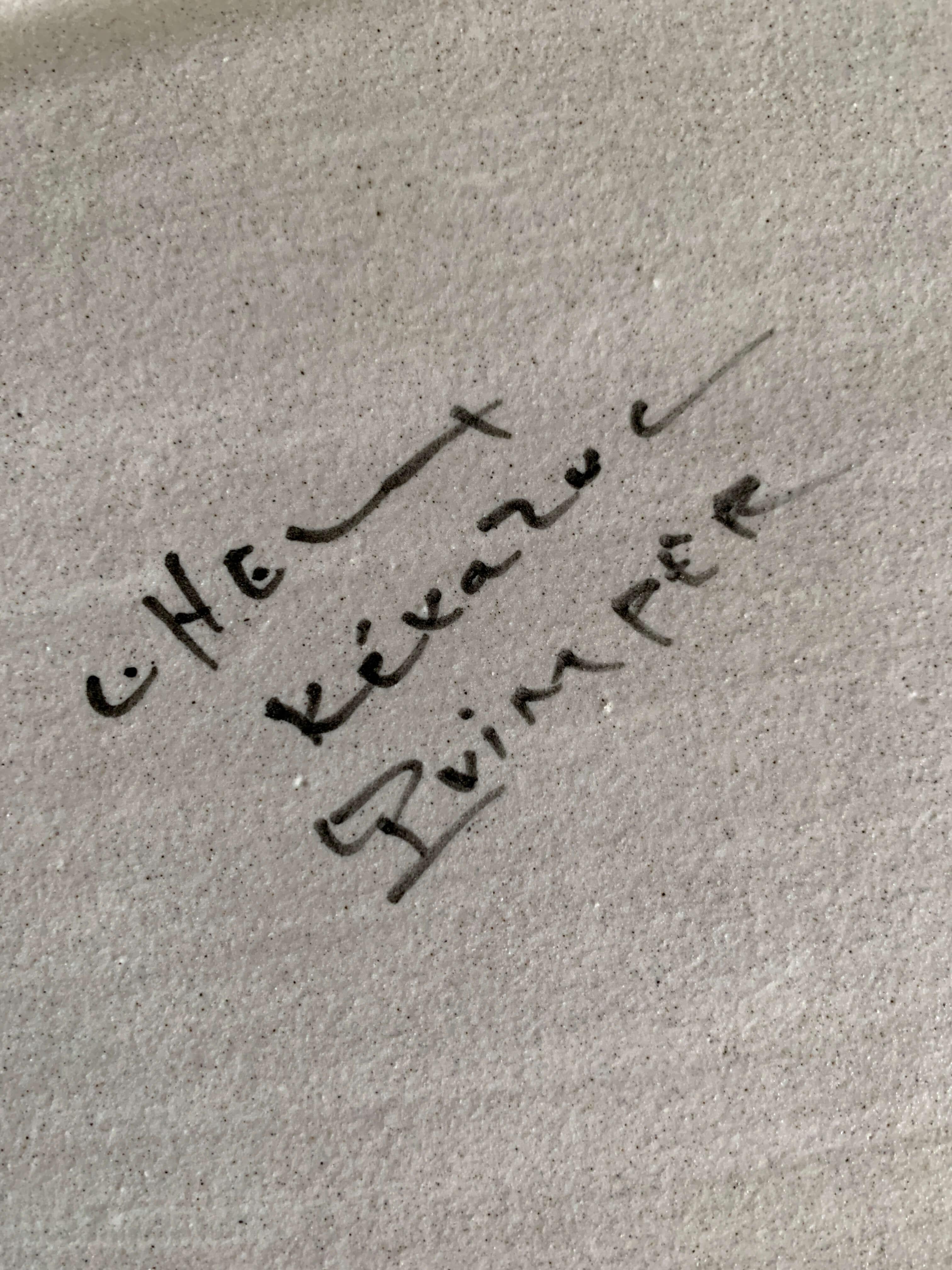 Gran cuenco de gres francés, firmado 1965 Gres en venta