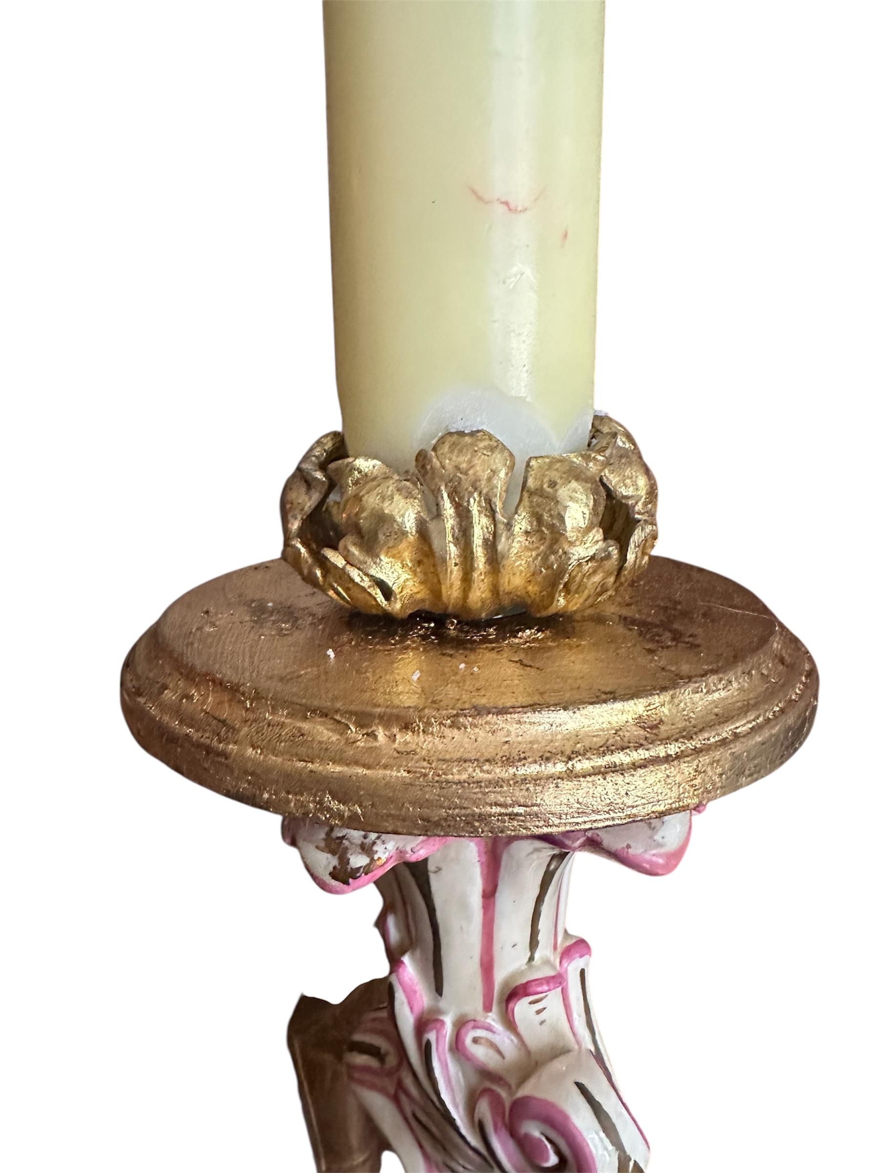 Large French Strasbourg 19th Century Faience Tall Floor Candle Holder For Sale 10