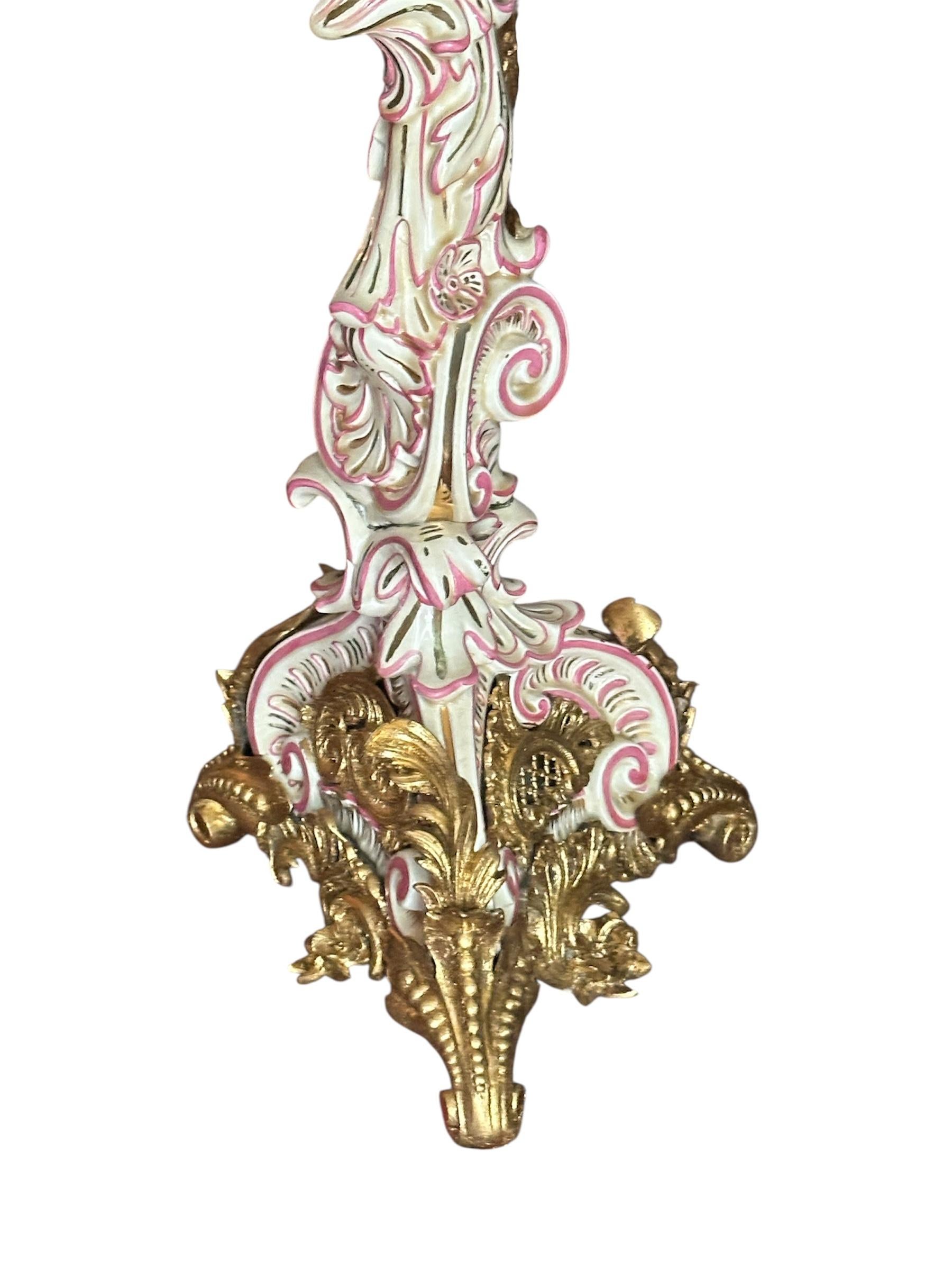 Large French Strasbourg 19th Century Faience Tall Floor Candle Holder For Sale 11