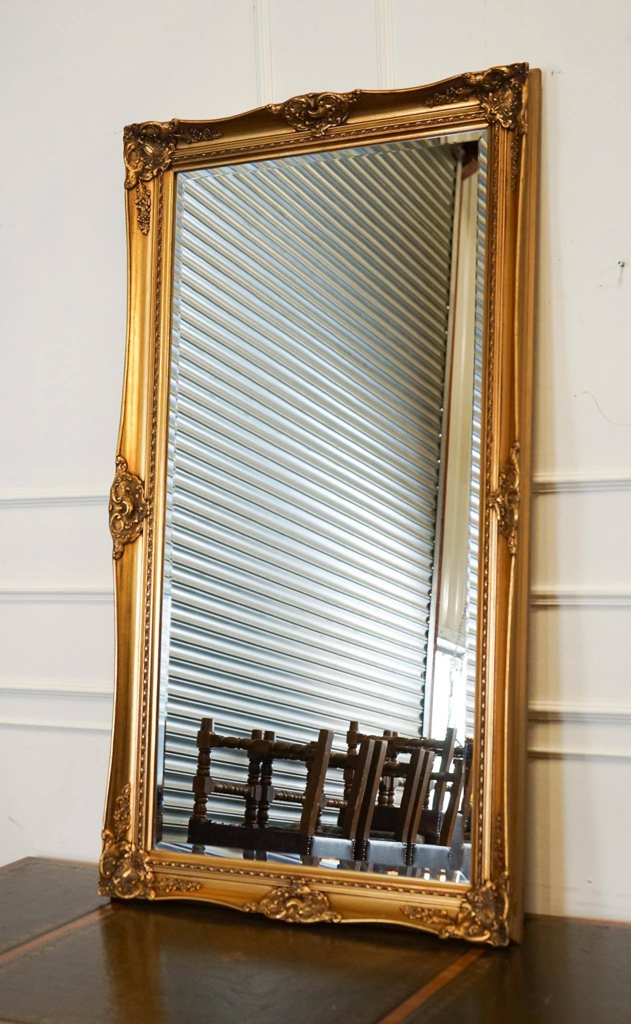 Britannique GrandeORNATE CLASSIQUE DE STYLE FRANÇAIS EN OR AVEC RIRROR REGAL 138 X 77 CM en vente