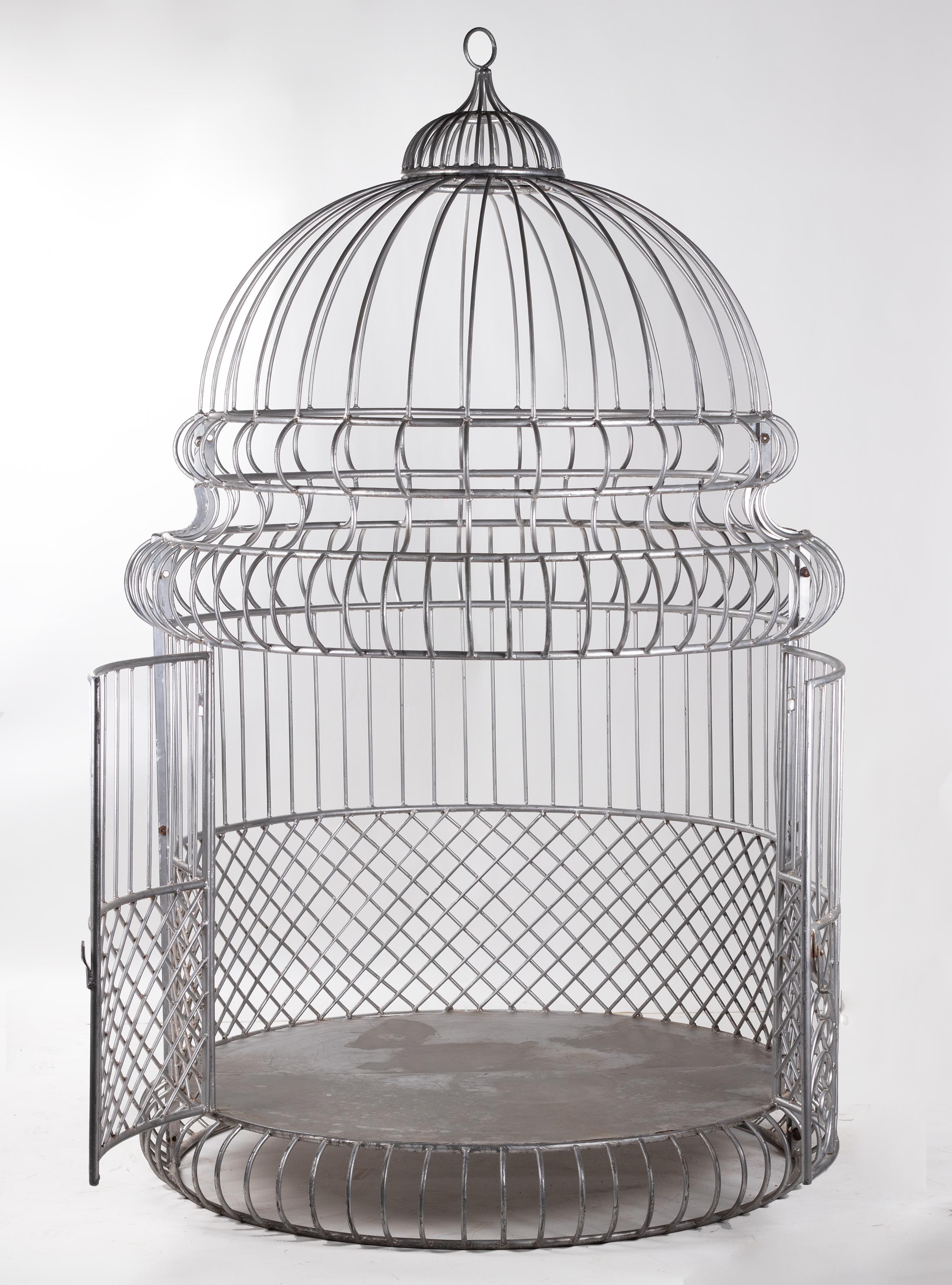 Large French style iron bird cage. 

 