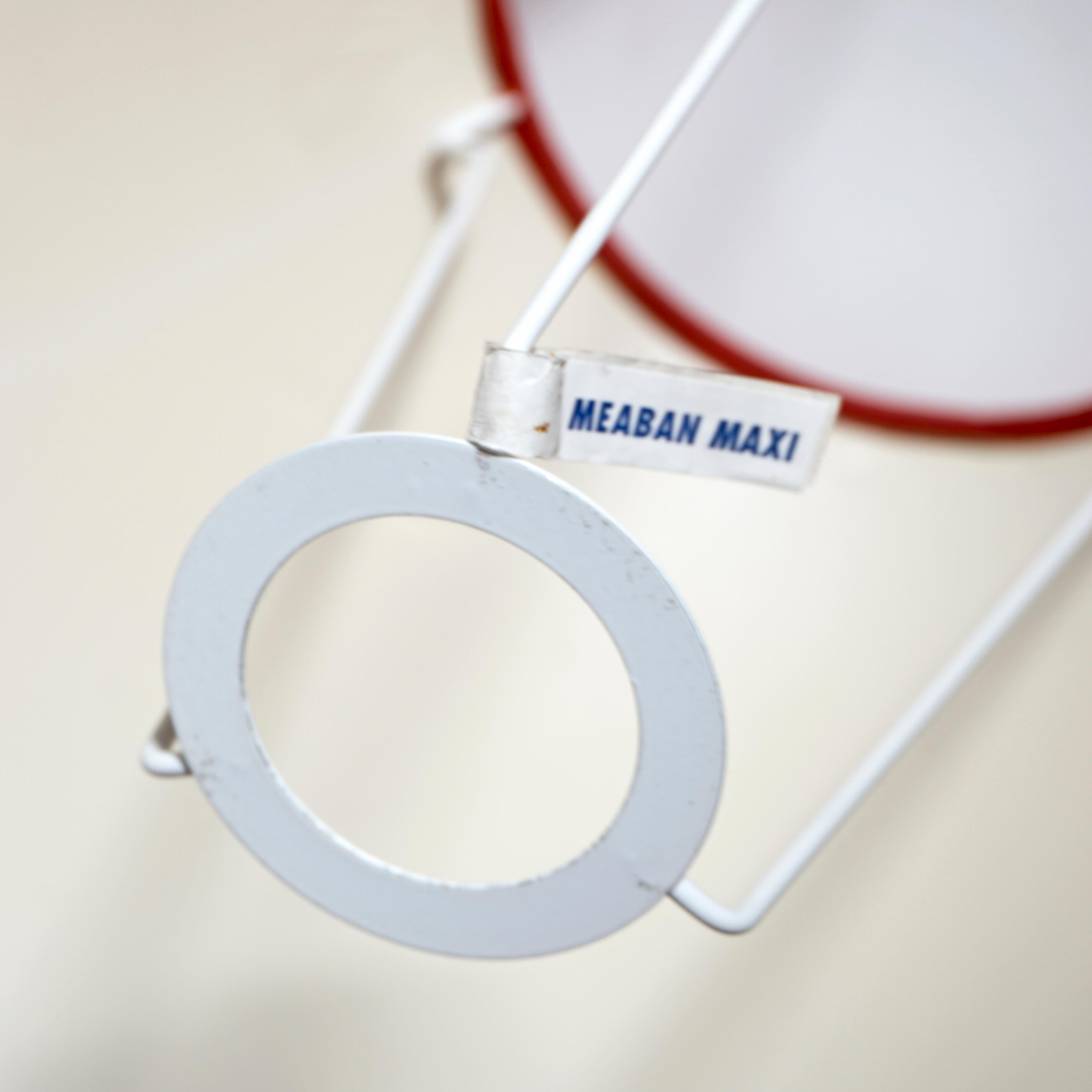 Grande lampe de table française de François Châtain en céramique émaillée rouge et jaune en vente 6