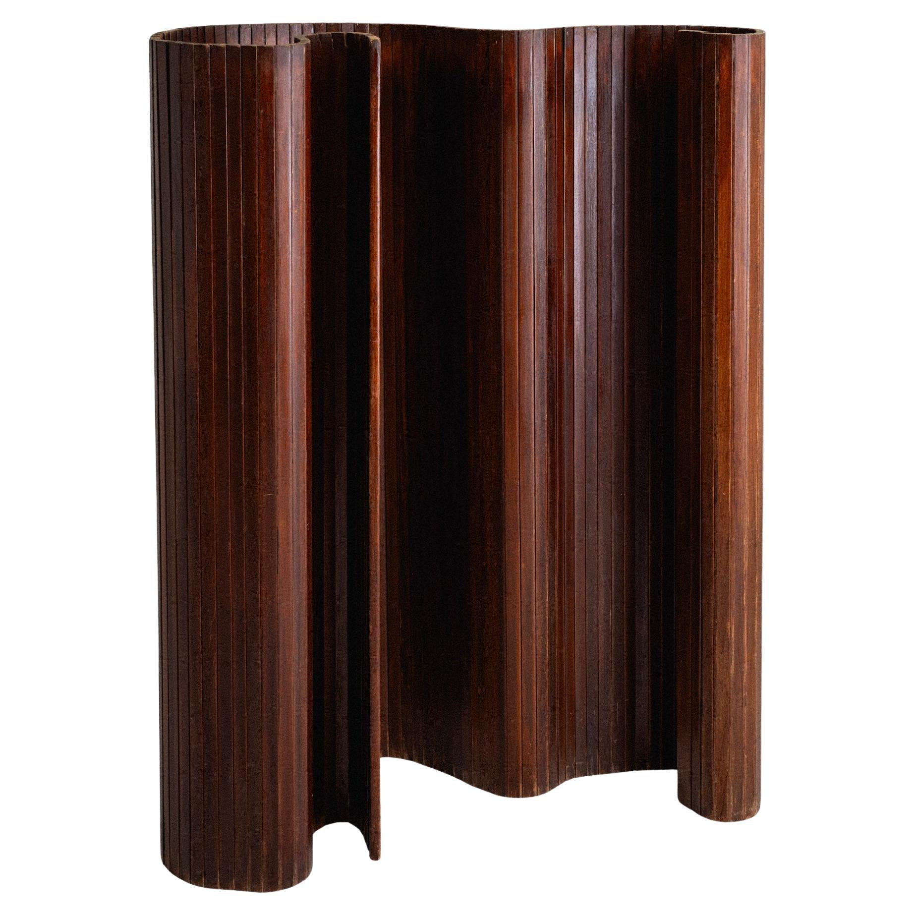 Large French Tambour Folding Screen by Jomaine Baumann