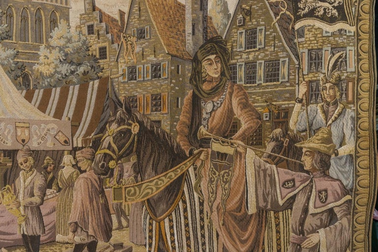 Tapisserie Murale Velours Vintage Française - Médiévale 165 X 118 Cm