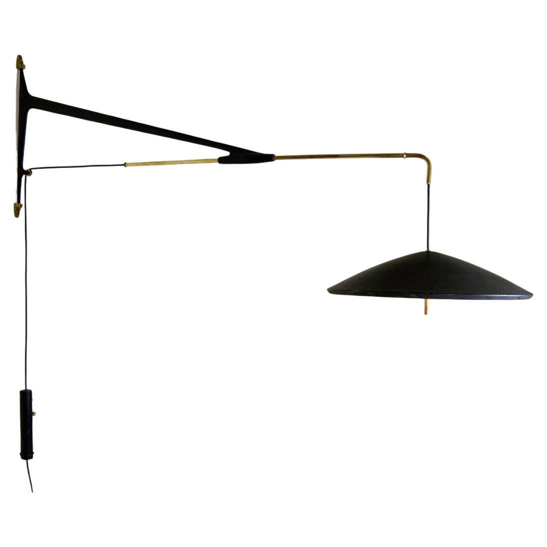 Large French Telescopic Wall Light by Arlus, 1950s