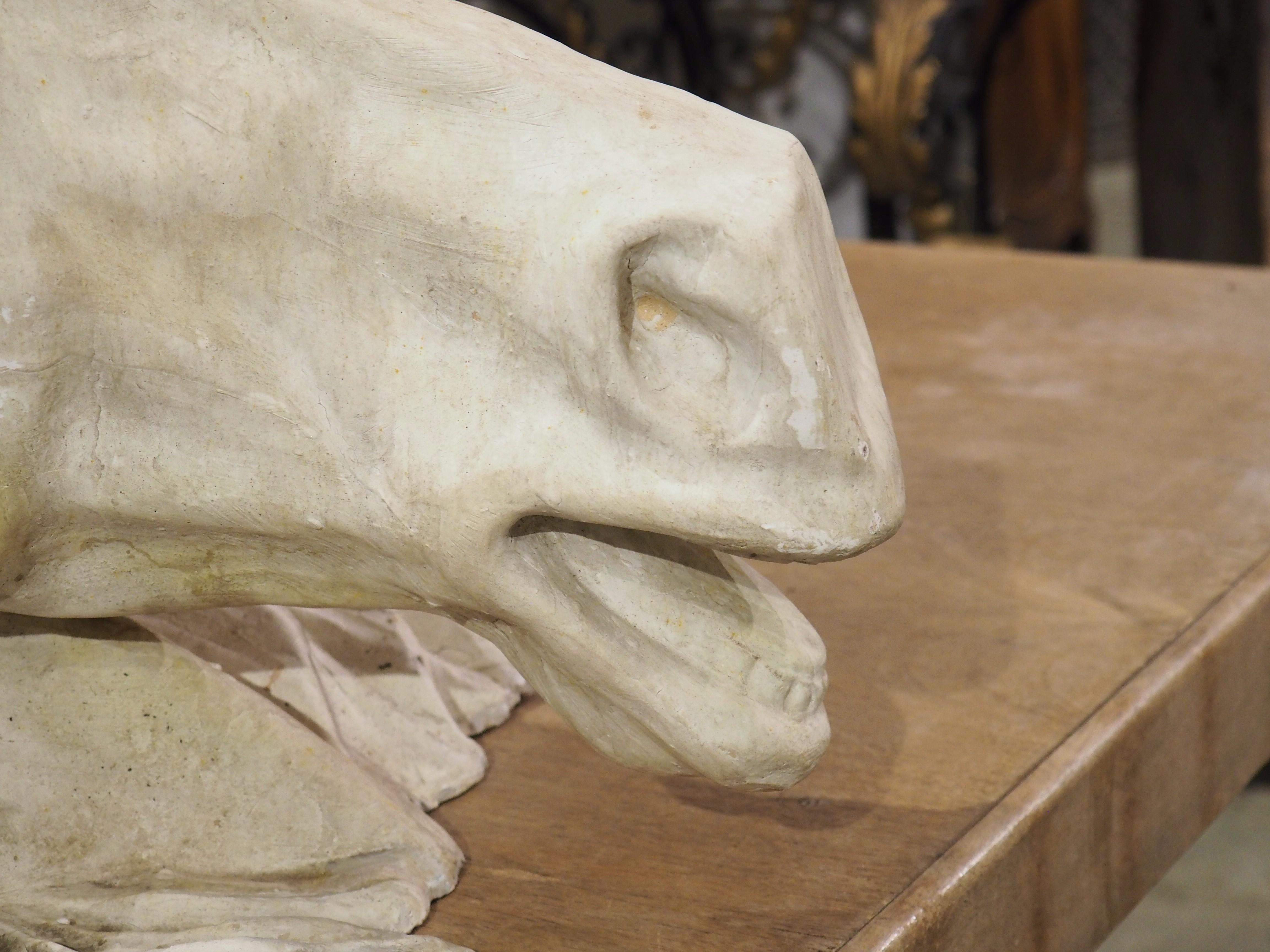 Large French Terra Cotta Horse Head Sculpture, 1960s For Sale 4