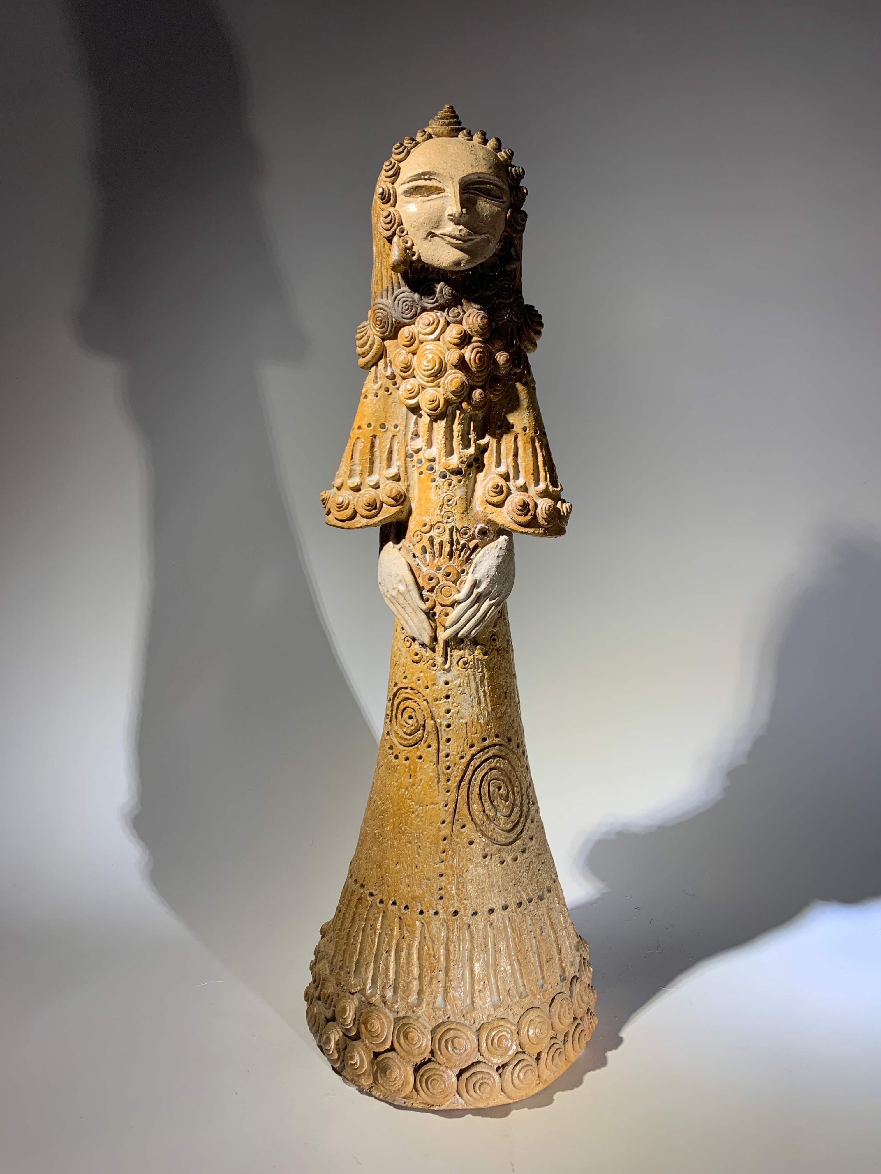 Mid-Century moderno Grande scultura francese in terracotta del 1972 circa in vendita