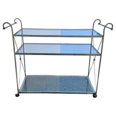 Large French Three-Tier Serving Bar Cart Etagere Trolley
