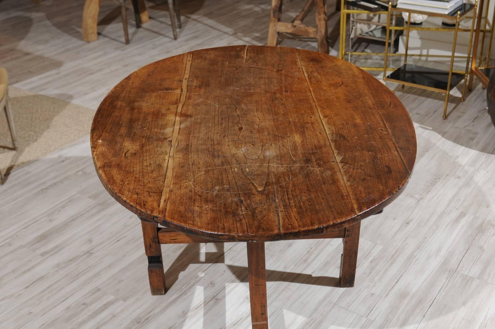 Rustic Large French Tilt-Top Oval Shaped Wine Tasting Table from the 19th Century
