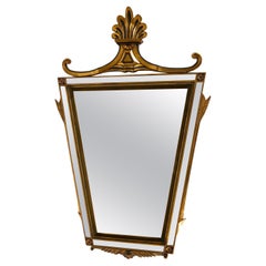 Gran espejo de pared francés Art Deco trapezoidal al estilo de André Arbus